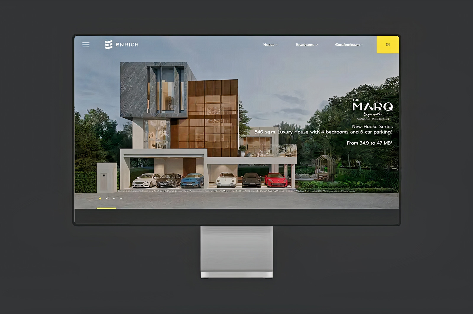 สร้างเว็บไซต์สำหรับธุรกิจอสังหา โดยประกอบด้วยโครงการทั้งหมด และมี Landing Page สำหรับการทำการตลาดสำหรับบริษัท Enrich