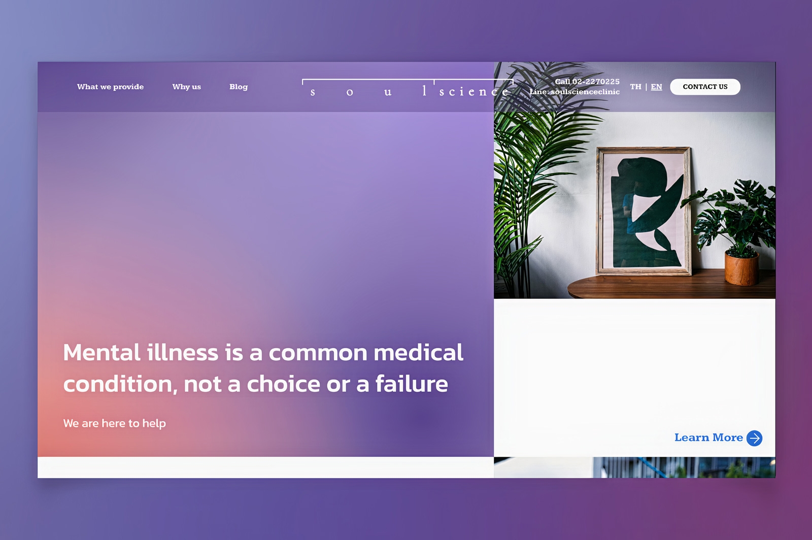Create awareness through a website that provides information about the Soul Science Clinic