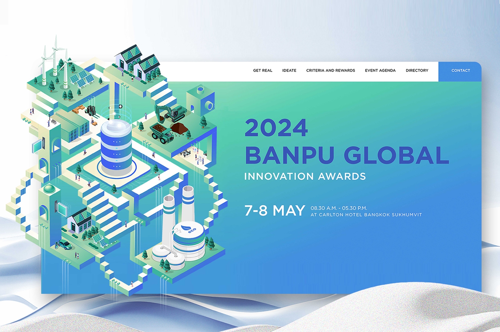 Create a website to gather information for the BANPU GLOBAL INNOVATION AWARDS 2024 project. The website should include detailed project descriptions, presentation documents, and team information. It will feature details about the working teams and the presenting teams. The projects will be submitted by participants from eight countries: Thailand, Indonesia, China, Australia, Mongolia, Japan, Vietnam, and the United States.
